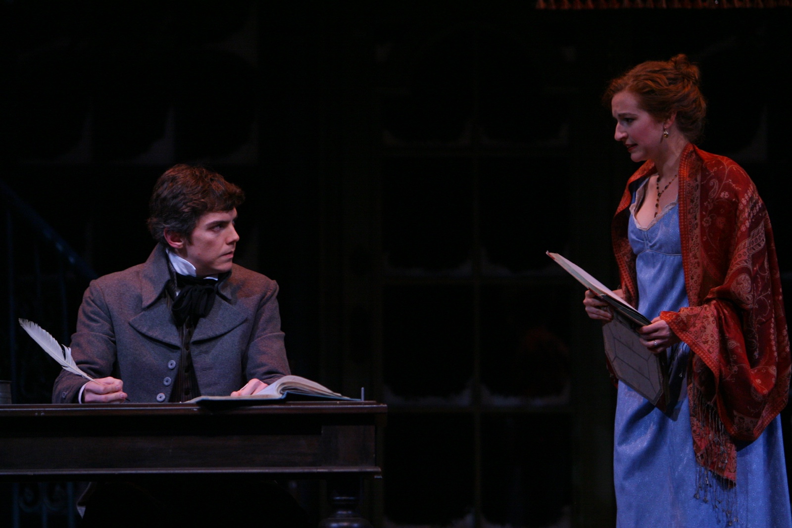 Jarrod Zimmerman (Young Scrooge) with Nora Fiffer (Belle) in A Christmas Carol